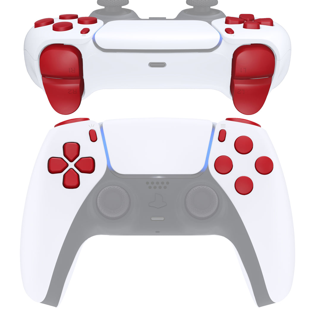 Passion Red 11in1 Button Kits Compatible With PS5 Controller BDM-010 & BDM-020 - JPF1021G2WS
