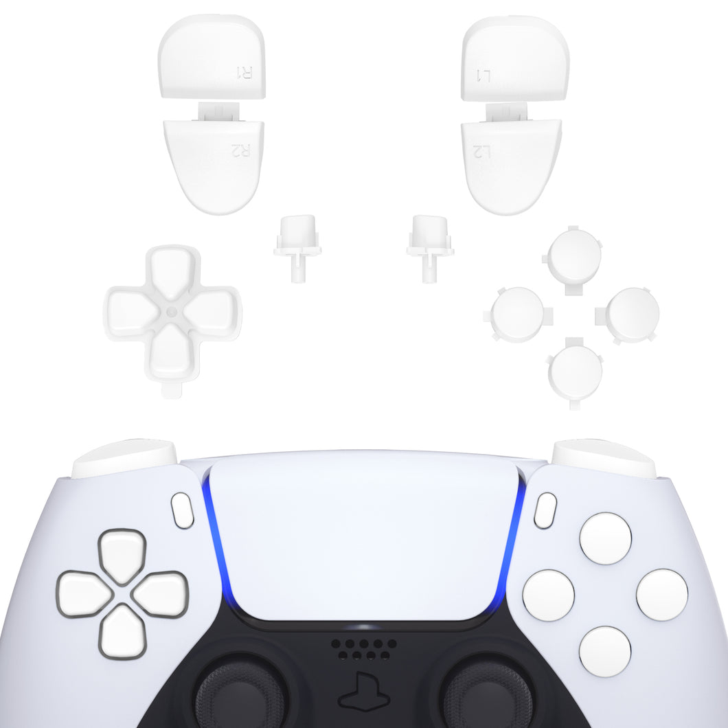 Matte UV White 11in1 Button Kits Compatible With PS5 Controller BDM-030 - JPF1008G3WS