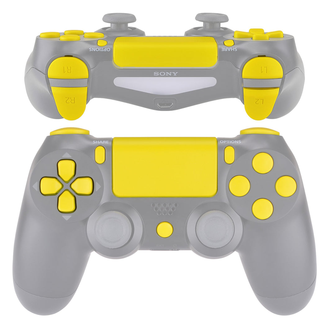 Matte UV Caution Yellow 13in1 Button Kits Compatible With PS4 Gen2 Controller-SP4J0408WS