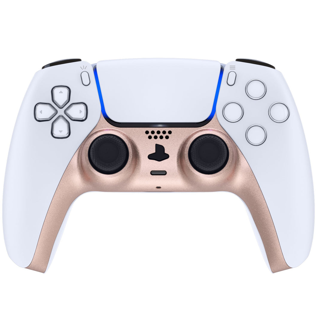 Matte UV Rose Gold Decorative Trim Shell With Accent Rings Compatible With PS5 Controller-GPFP3018WS
