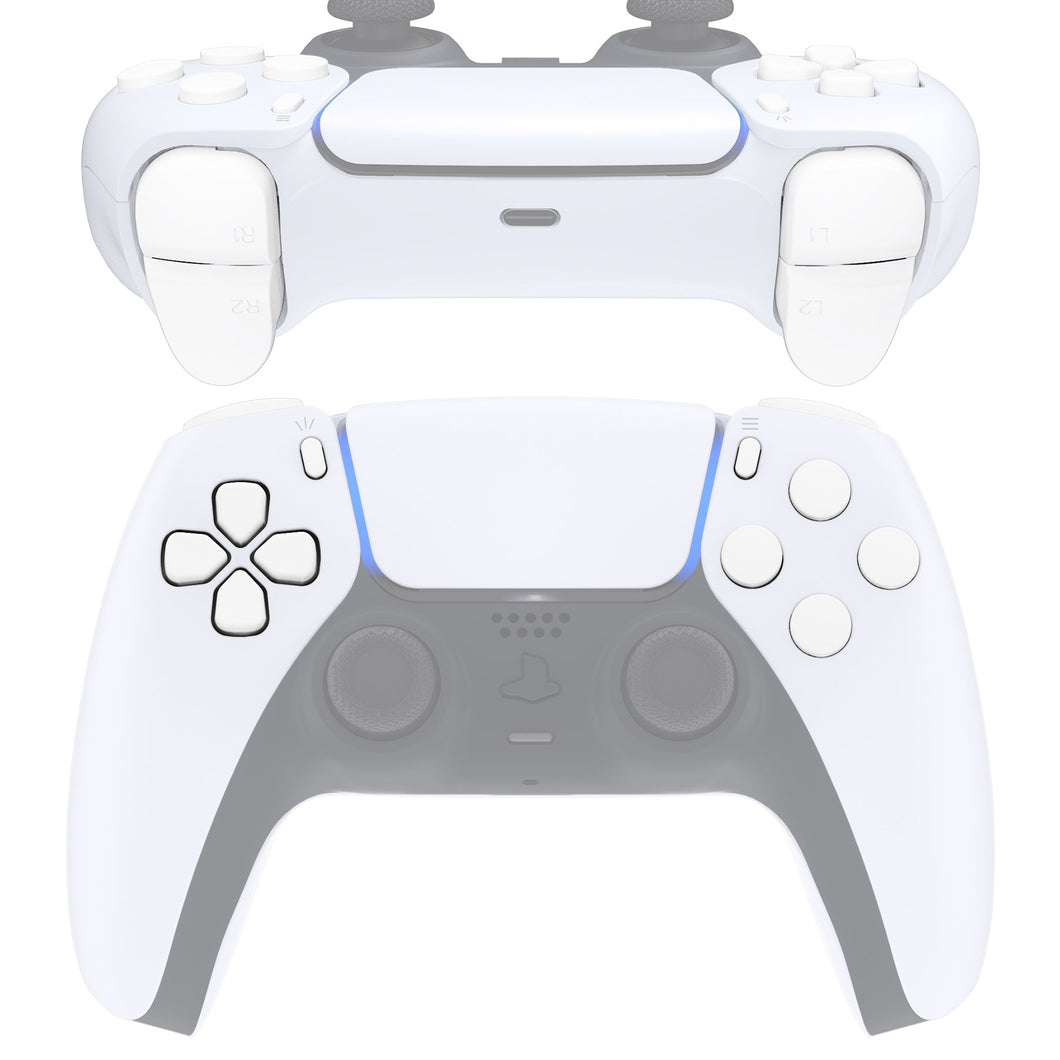 Matte UV White 11in1 Button Kits Compatible With PS5 Controller BDM-010 & BDM-020 - JPF1008G2WS