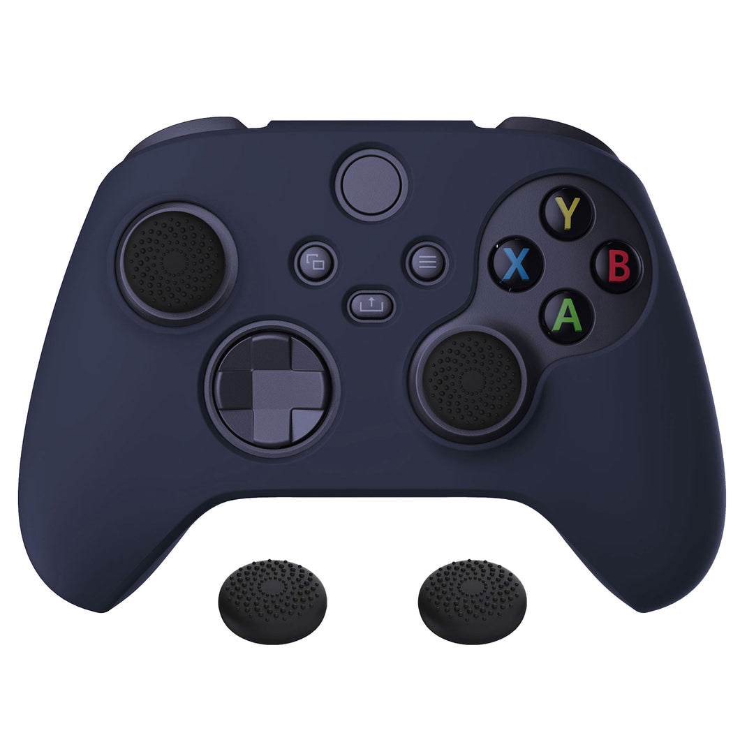 Midnight Blue Pure Series Anti-Slip Silicone Cover Skin With Black Thumb Grip Caps For Xbox Series X/S Controller-BLX3003