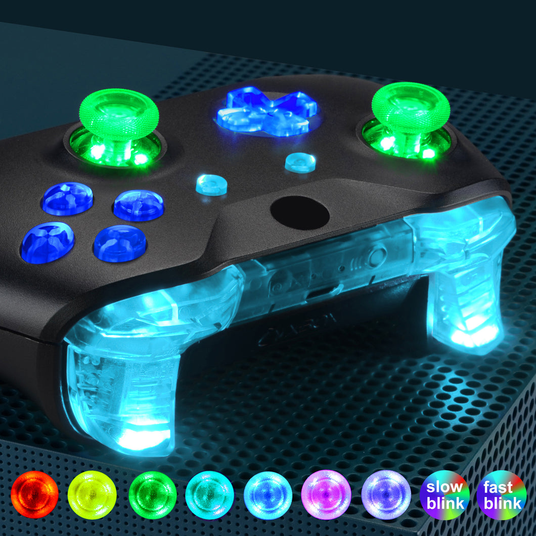 Multi-Colors Luminated Bumpers Triggers Dpad Thumbsticks Start Back ABXY Action Buttons, DTFS(DTF2.0) LED Kit For Xbox One S/X Controller Model 1708-X1LED03