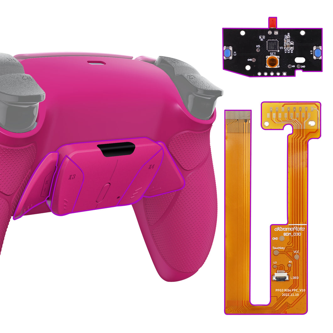 Nova Pink Rubberized Grip Remappable Rise4 Remap Kit For PS5 Controller BDM-030 & BDM-040 - YPFU6009G3