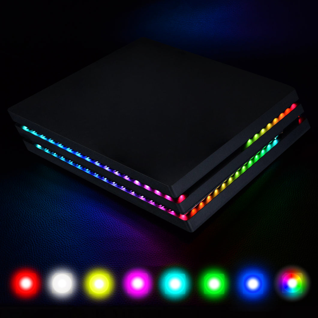 RGB LED Light Strip 7 Colors 29 Effects DIY Decoration Accessories Flexible Tape Lights Strips Kit Compatible With PS4 Pro Console With IR Remote-P4LED03