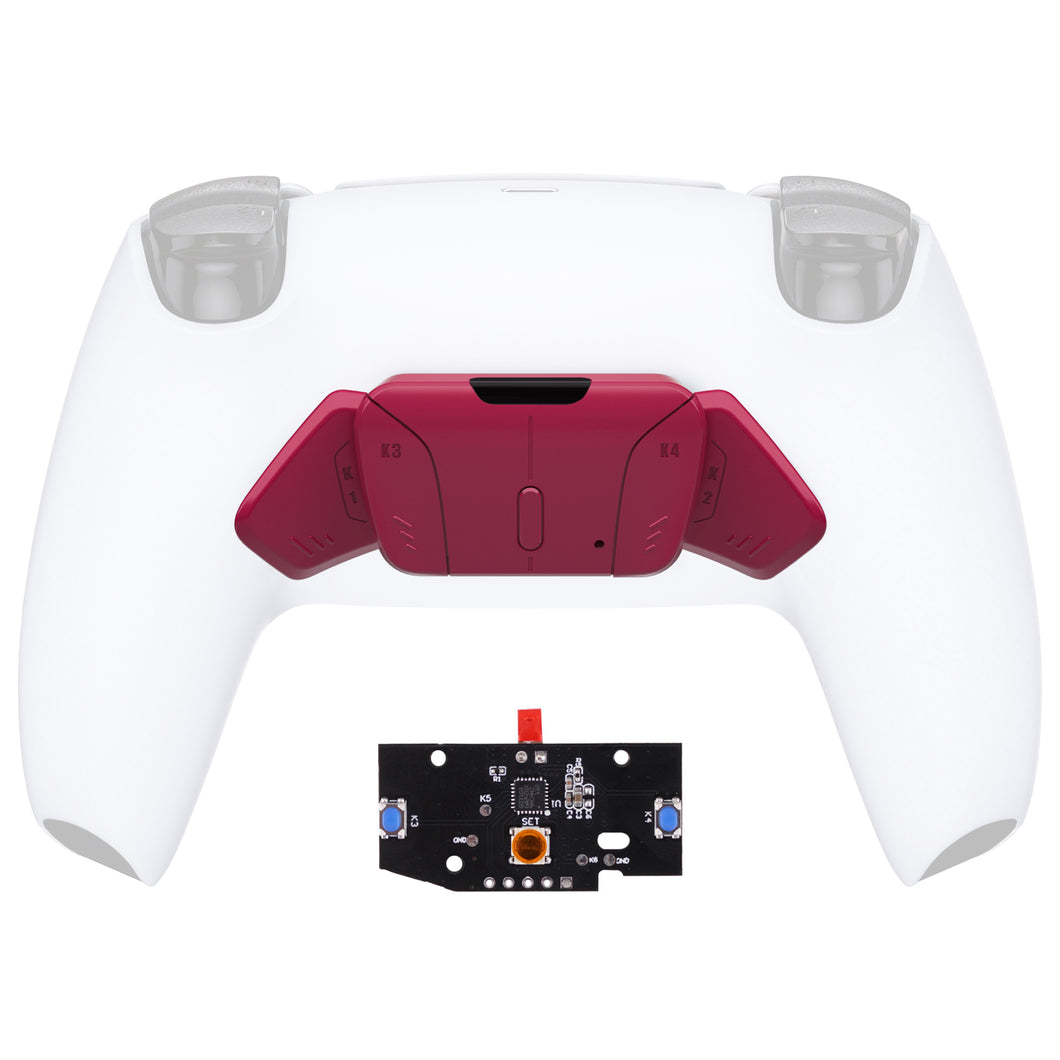 Turn Rise To Rise4 Kit-Solid Cosmic Red Redesigned K1 K2 K3 K4 Back Buttons Housing & Remap PCB Board Compatible With PS5 Controller Extremerate Rise & Rise4 Remap Kit-VPFM5007P