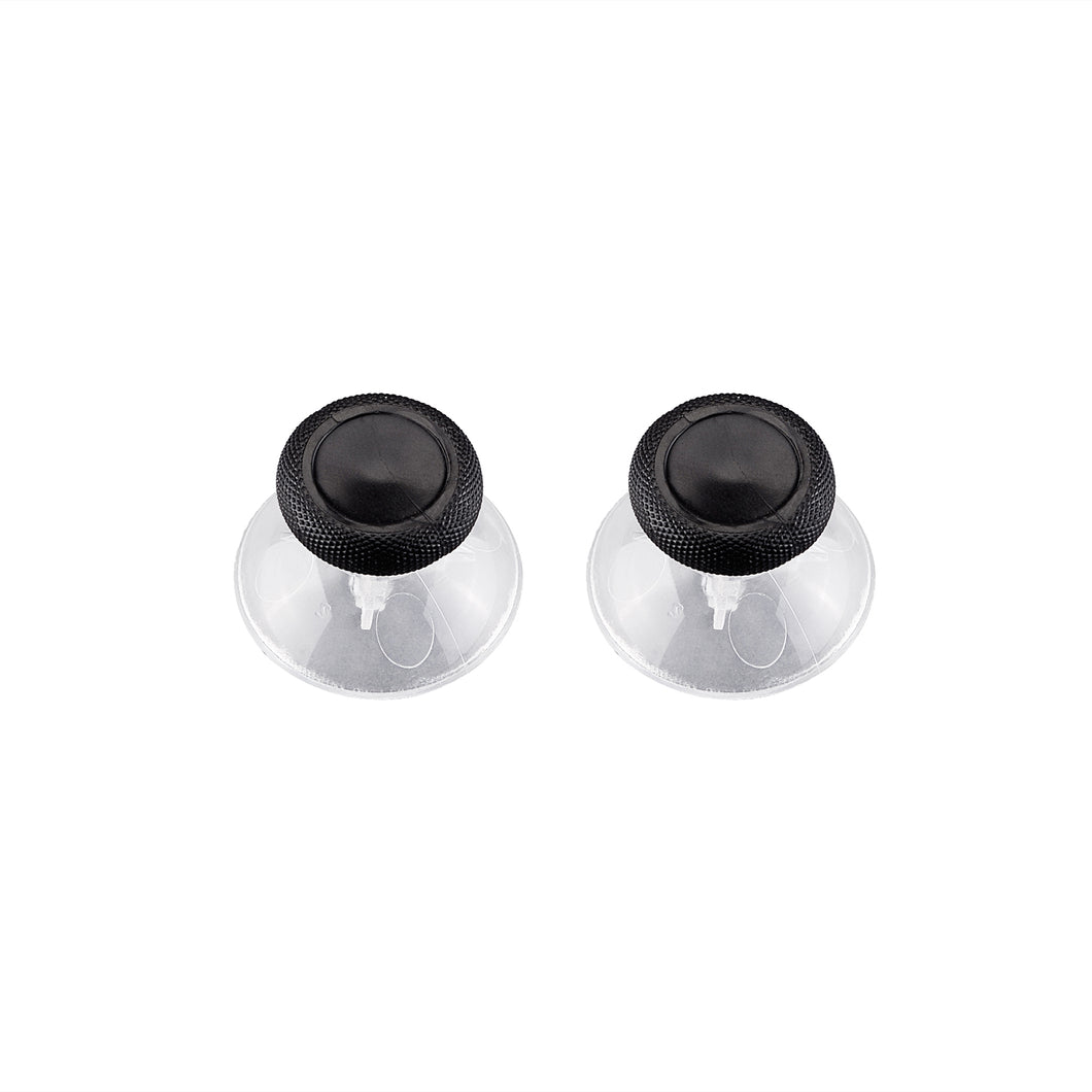 Replacement Transparent Bottom+Black Rubber Thumbsticks For XBOX One Controller-XOJ0137