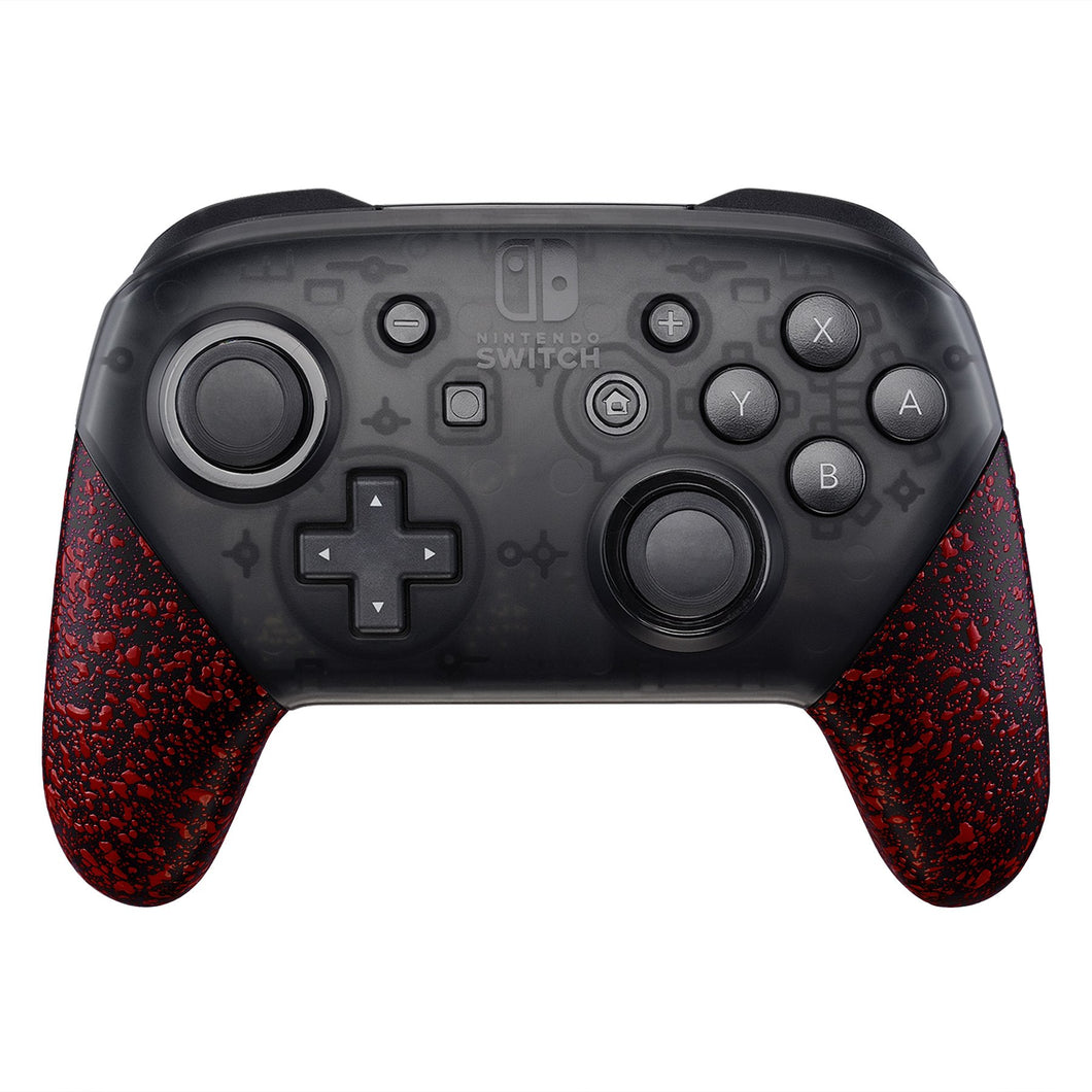 Rubberized Red Black Handle Grips For NS Pro Controller-GRP314WS