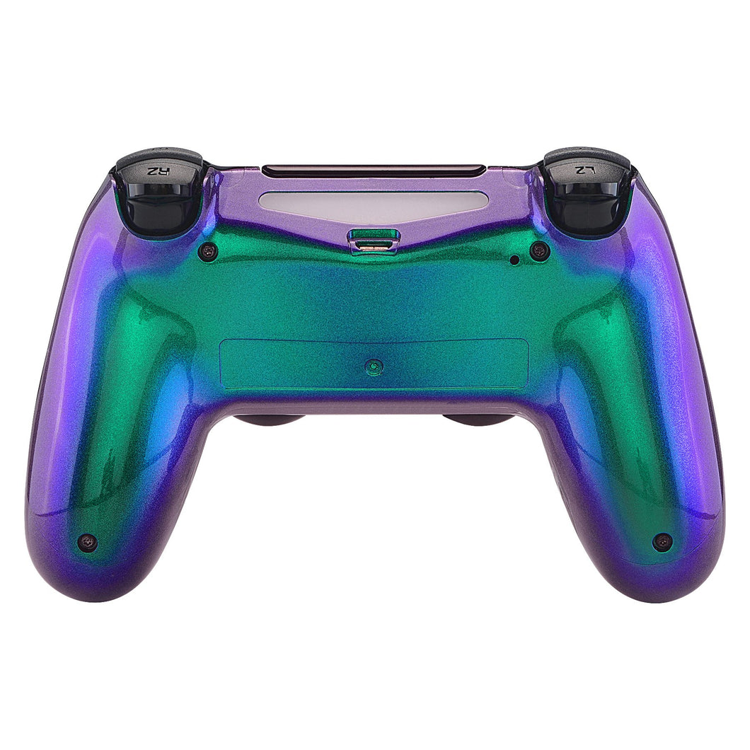 Glossy Chameleon Green Purple Back Shell Compatible With PS4 Gen2 Controller-SP4BP02WS