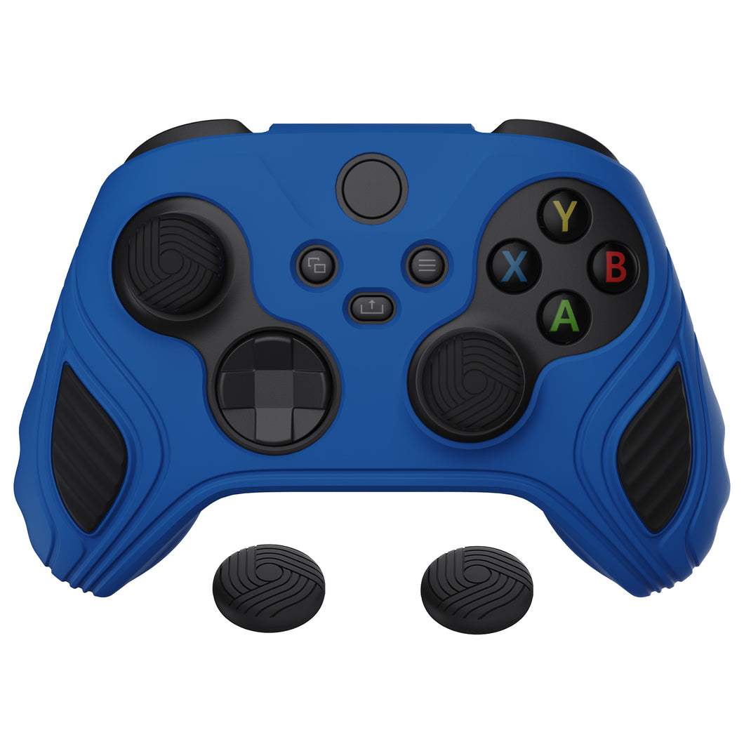 Scorpion Edition Blue & Black Anti-Slip Silicone Cover Skin With Black Thumb Grip Caps For Xbox Series X/S Controller-SPX3001