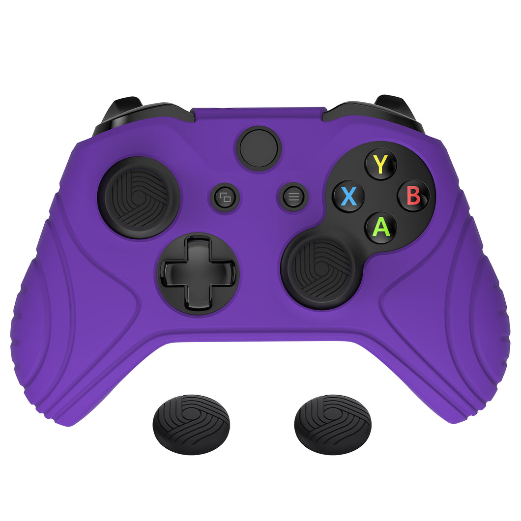 Samurai Edition Dark Purple Ergonomic Silicone Case Skin With Black Thumb Stick Caps For Xbox One S Controller-XOQ038