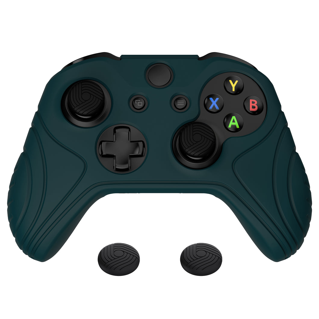 Samurai Edition Racing Green Ergonomic Silicone Case Skin With Black Thumb Stick Caps For Xbox One S Controller-XOQ037