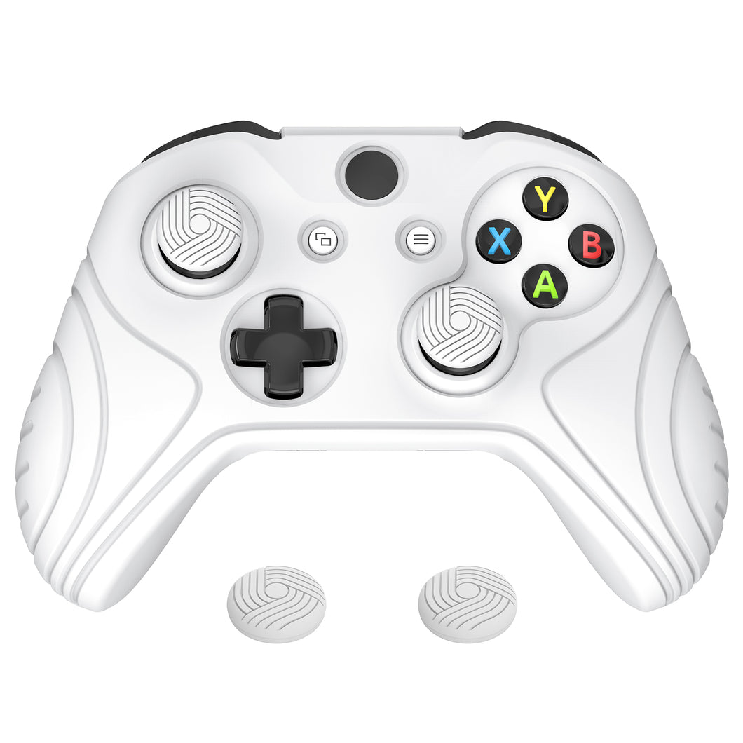 Samurai Edition White Ergonomic Silicone Case Skin With White Thumb Stick Caps For Xbox One S Controller-XOQ035