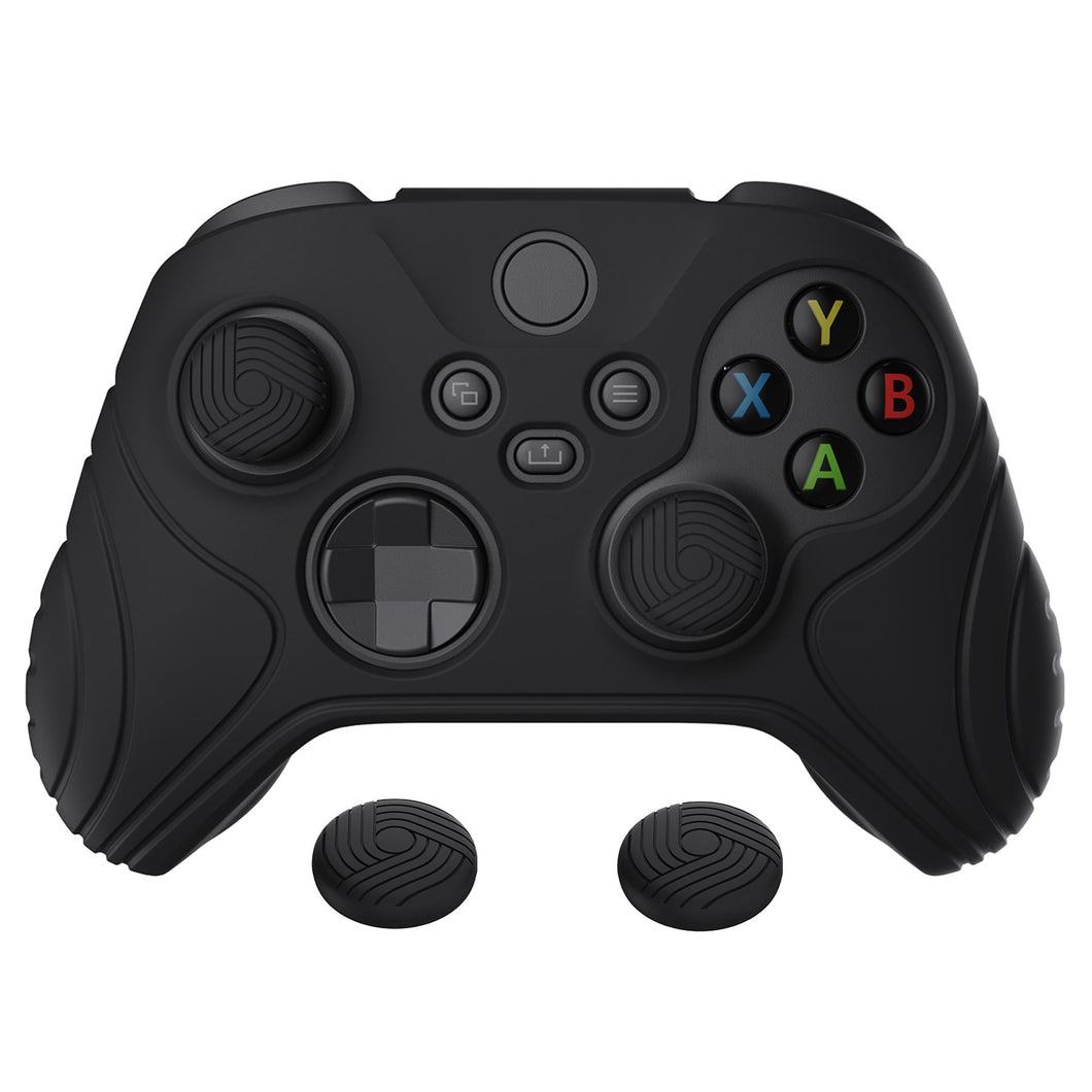 Samurai Edition Black Ergonomic Silicone Case Skin With Black Thumb Stick Caps For Xbox Series X/S Controller-WAX3001