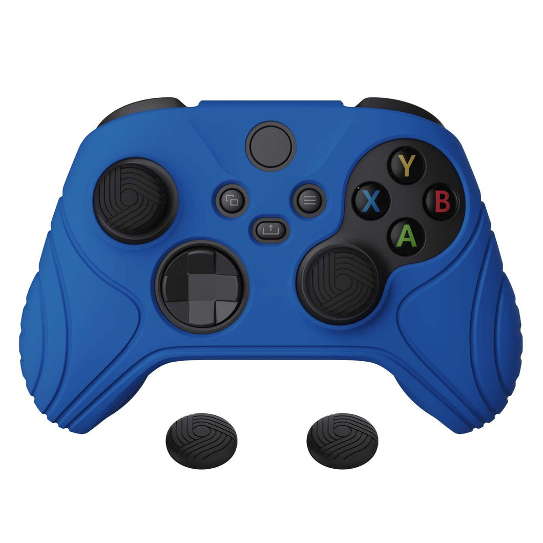 Samurai Edition Deep Blue Ergonomic Silicone Case Skin With Black Thumb Stick Caps For Xbox Series X/S Controller-WAX3008