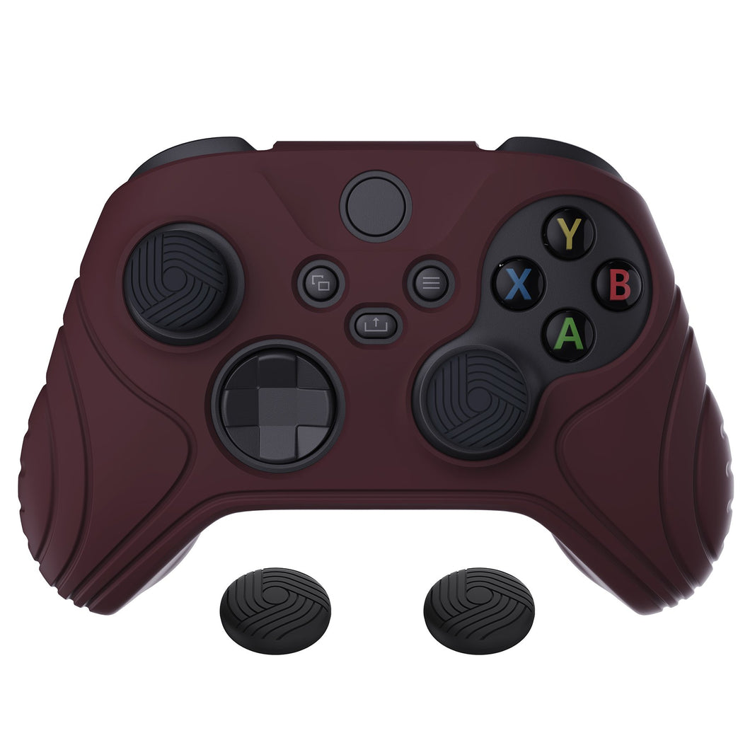 Samurai Edition Wine Red Ergonomic Silicone Case Skin With Black Thumb Stick Caps For Xbox Series X/S Controller-WAX3011