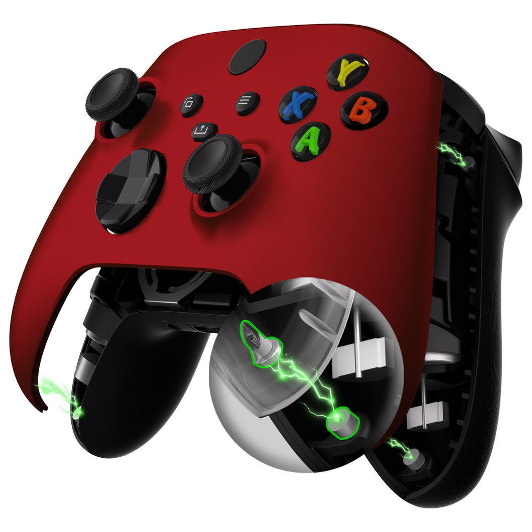Vampire Red Magnetic Replacement Front Housing Shell With Accent Rings For Xbox Series X & S Controller & Xbox Core Controller Model 1914 - MX3P3001WS