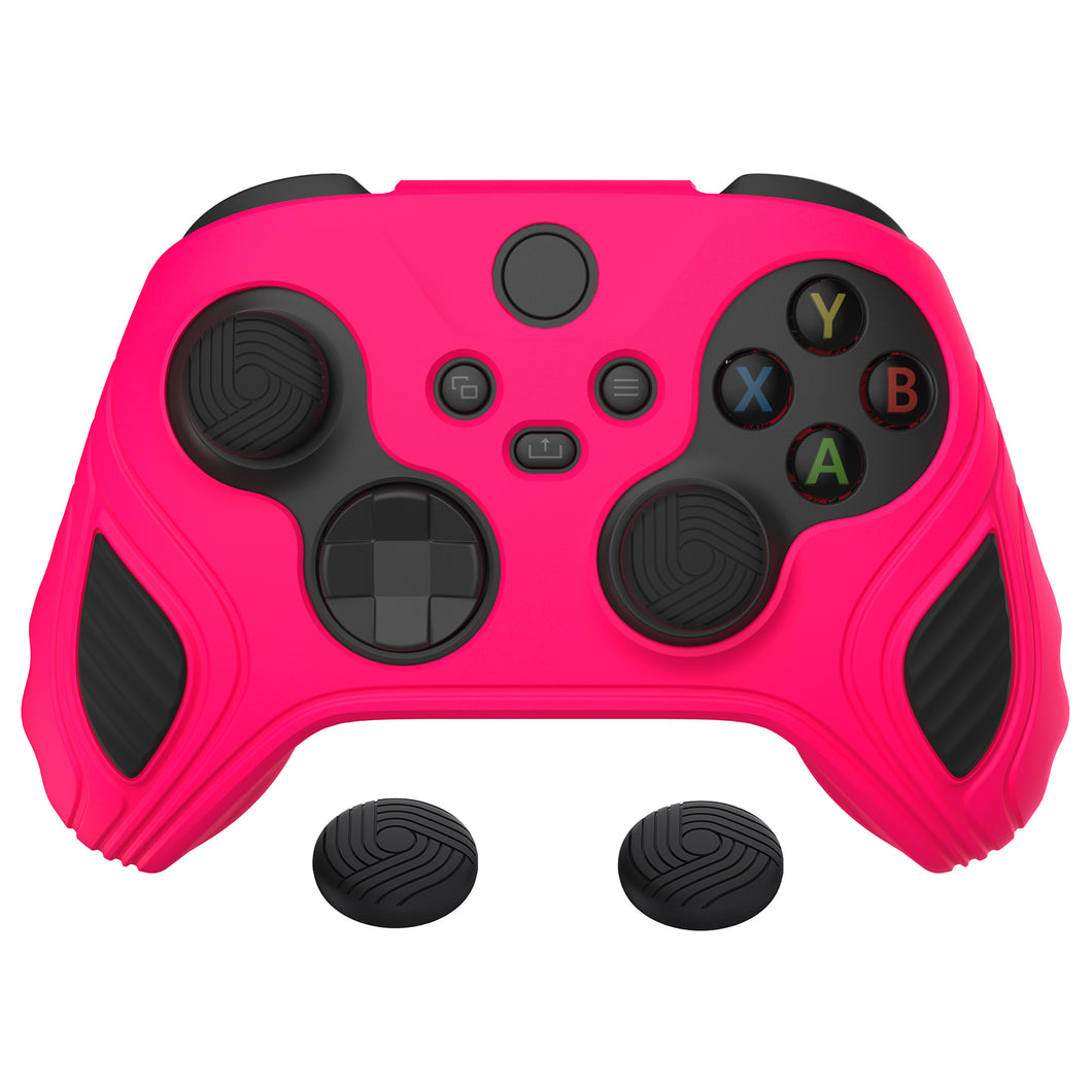 Scorpion Edition Bright Pink & Black Anti-Slip Silicone Cover Skin With Black Thumb Grip Caps For Xbox Series X/S Controller-SPX3007