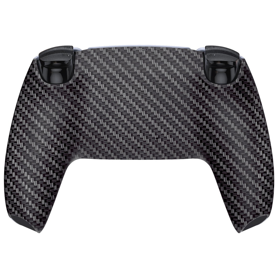 Soft Touch Black Silver Carbon Back Shell Compatible With PS5 Controller-DPFS2009WS