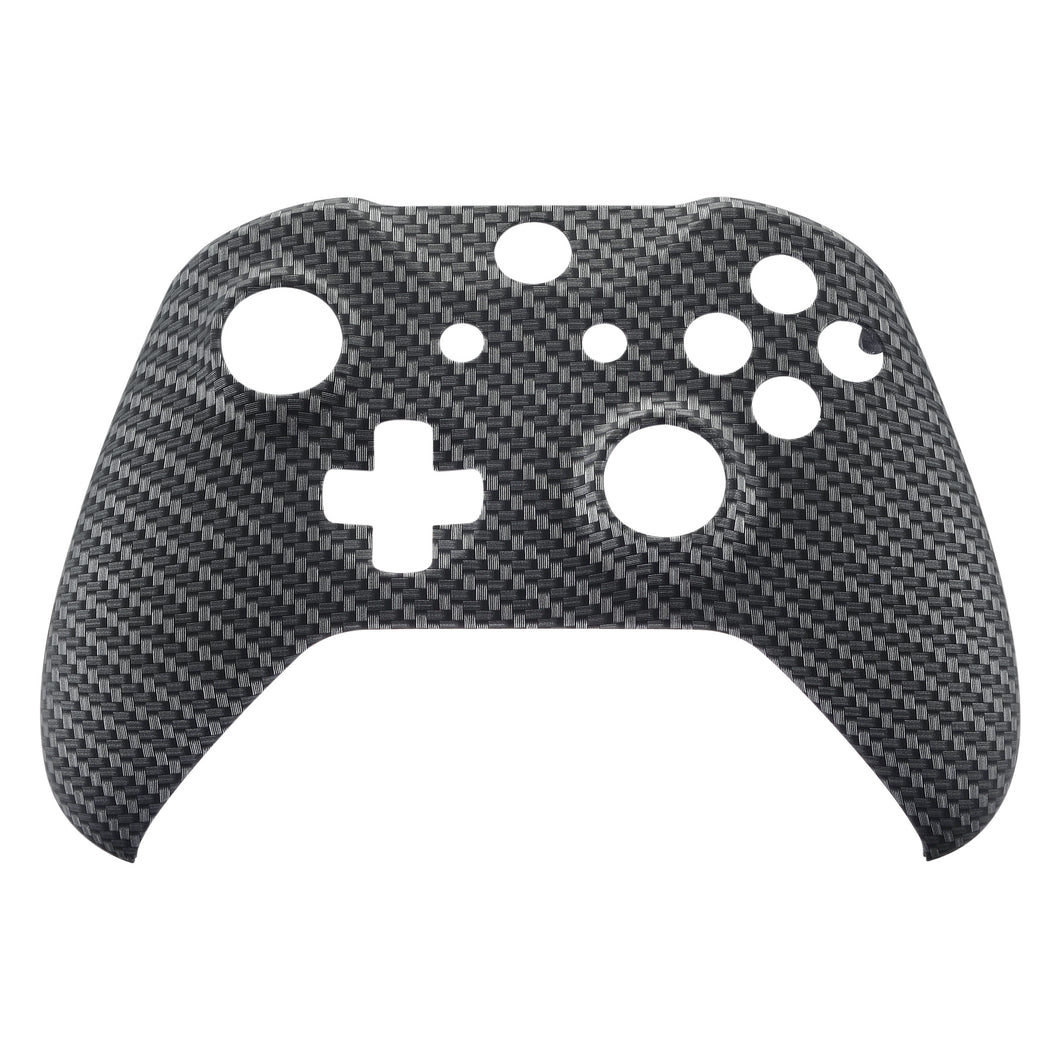 Soft Touch Black Silver Carbon Front Shell For Xbox One S Controller-SXOFS05WS