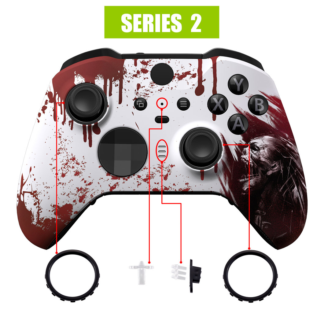 Soft Touch Blood Zombie Front Shell For Xbox One-Elite2 Controller-ELT139WS