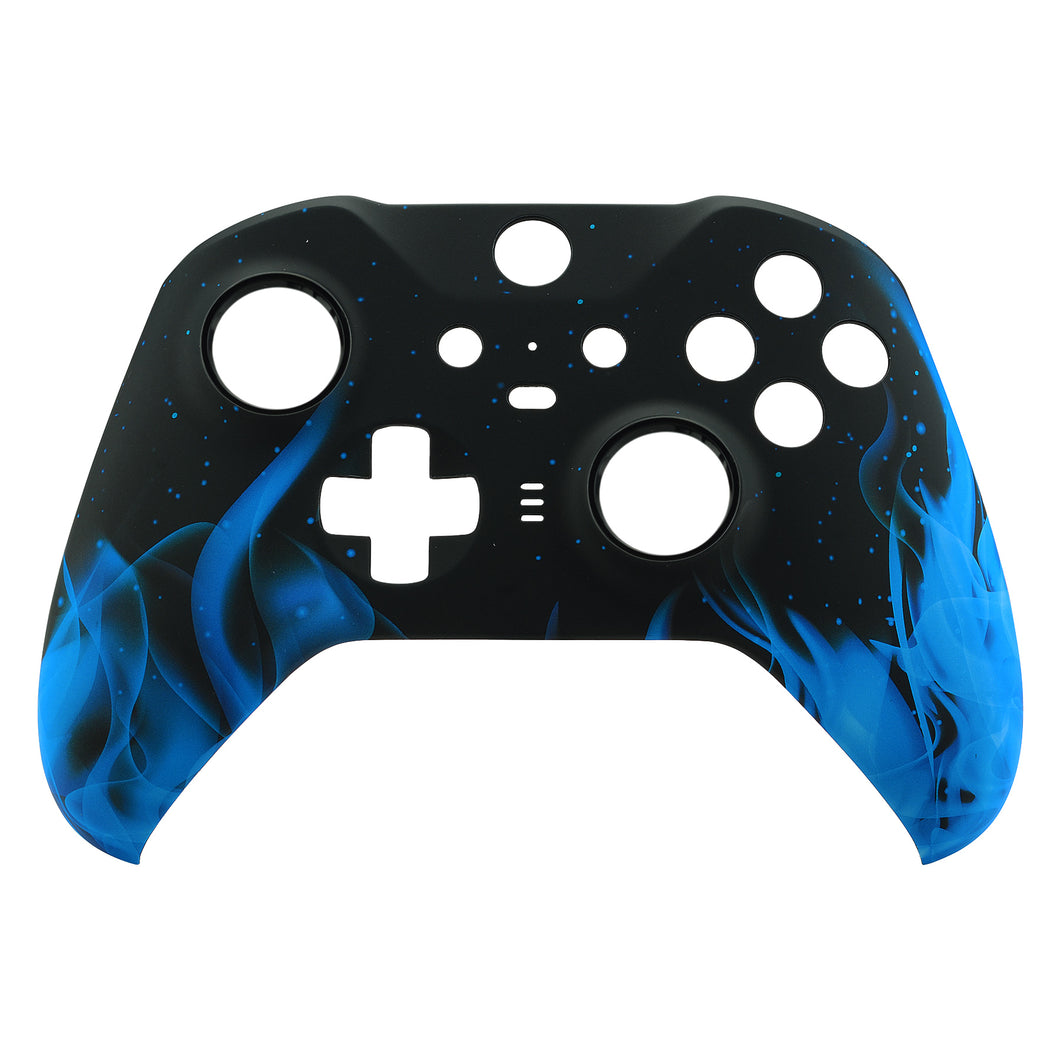 Soft Touch Blue Flame Front Shell For Xbox One-Elite2 Controller-ELT105WS