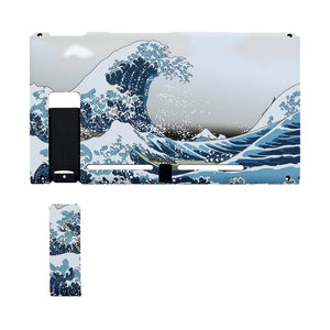 Soft Touch Great Wave Kanagawa Backplate With Kickstand For NS Console-ZT101WS - Extremerate Wholesale