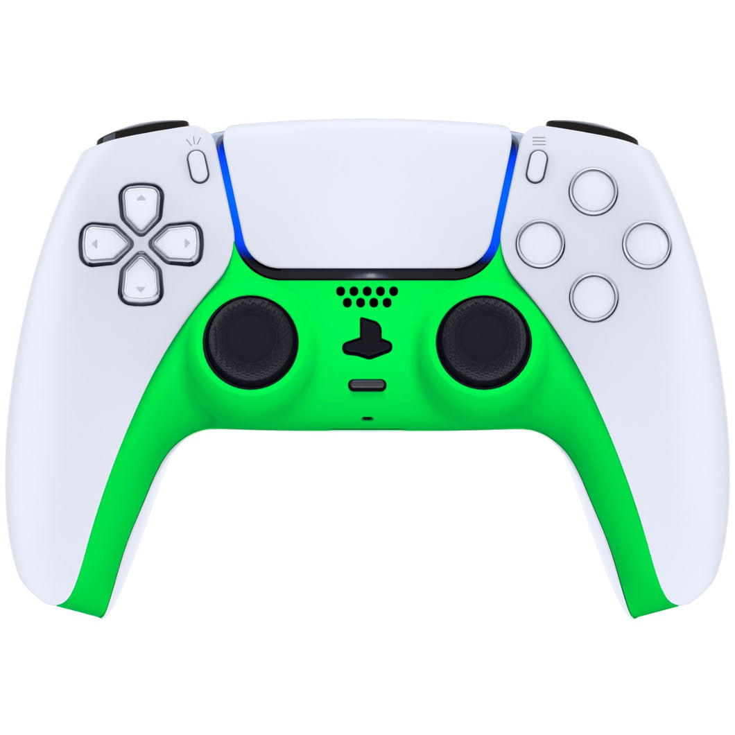 Soft Touch Neon Green Decorative Trim Shell With Accent Rings Compatible With PS5 Controller-GPFP3024WS