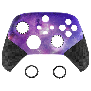 Soft Touch Purple Galaxy ASR Version Performance Rubberized Grip Front Housing Shell With Accent Rings For Xbox Series X/S Controller & Xbox Core Controller-FX3C1003WS - Extremerate Wholesale