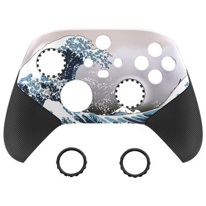 Soft Touch The Great Wave ASR Version Performance Rubberized Grip Front Housing Shell With Accent Rings For Xbox Series X/S Controller & Xbox Core Controller-FX3C1002WS - Extremerate Wholesale