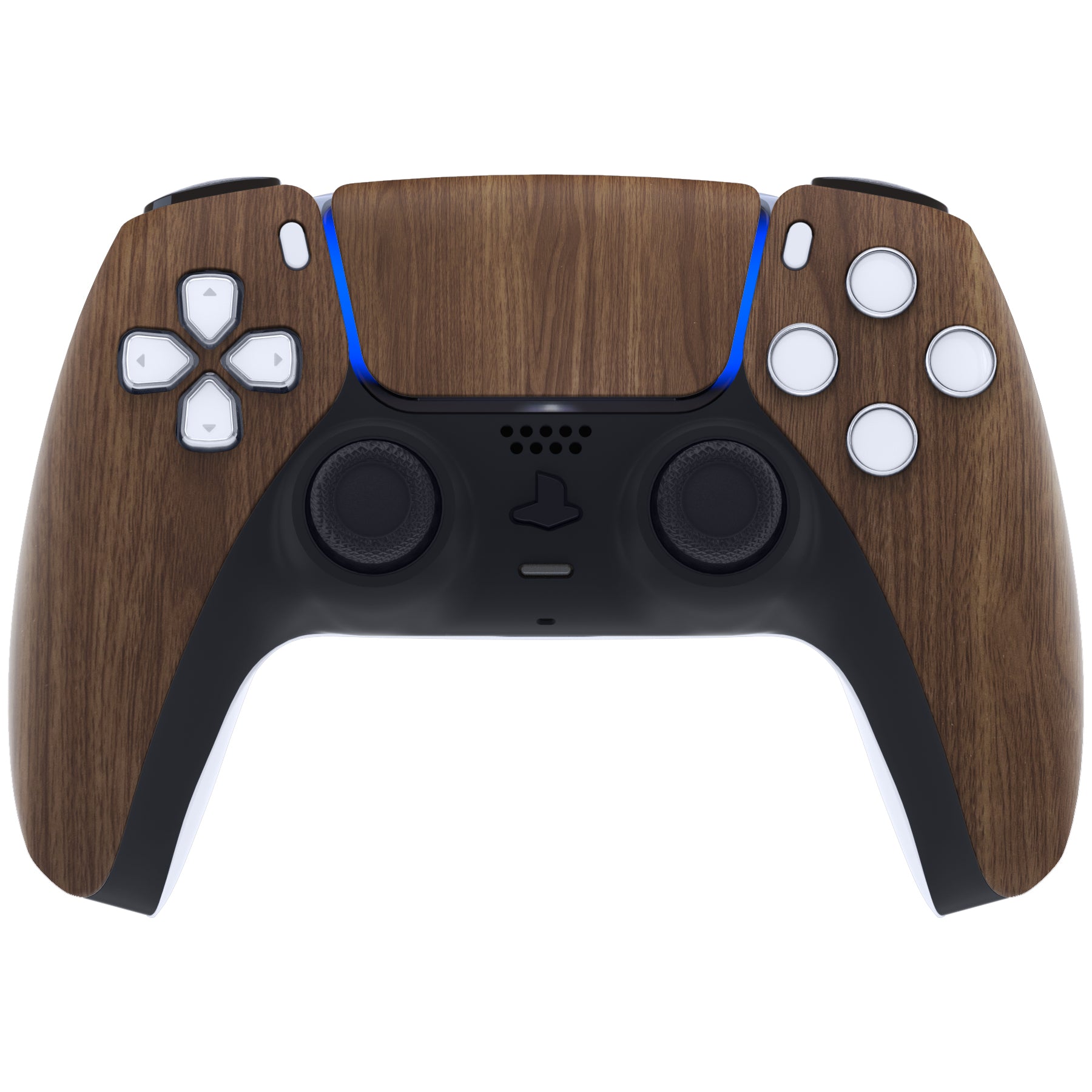 Soft Touch Wooden Grain Front Shell With Touchpad Compatible With PS5 ...