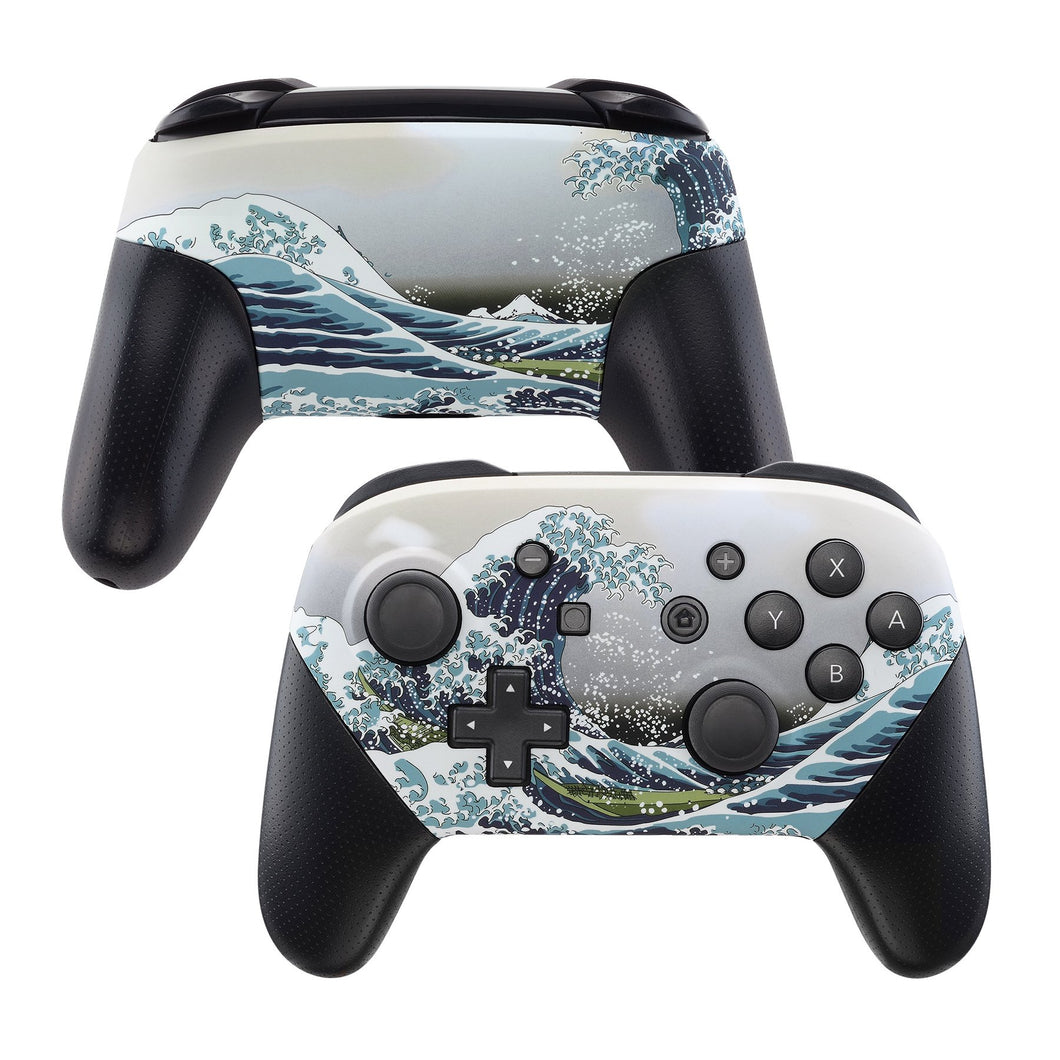 Soft Touch Great Wave Kanagawa Front Back Shells For NS Pro Controller-MRT105WS