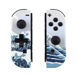 Soft Touch Great Wave Kanagawa Shells For NS Switch Joycon & OLED Joycon Dpad Version-JZT103WS - Extremerate Wholesale