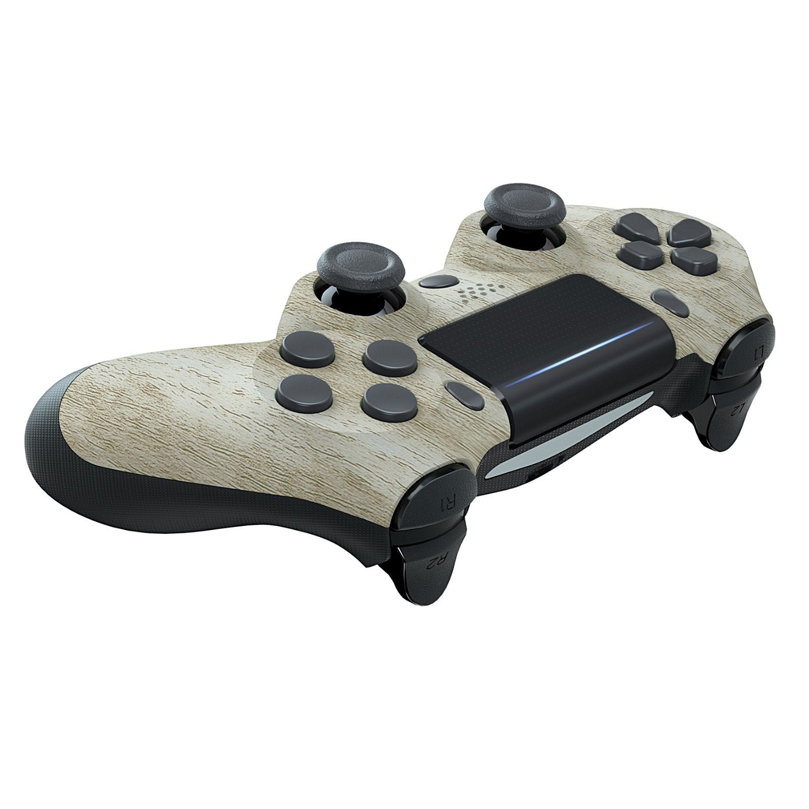 Soft Touch Pine Wooden Grain Front Shell Compatible With PS4 Gen2