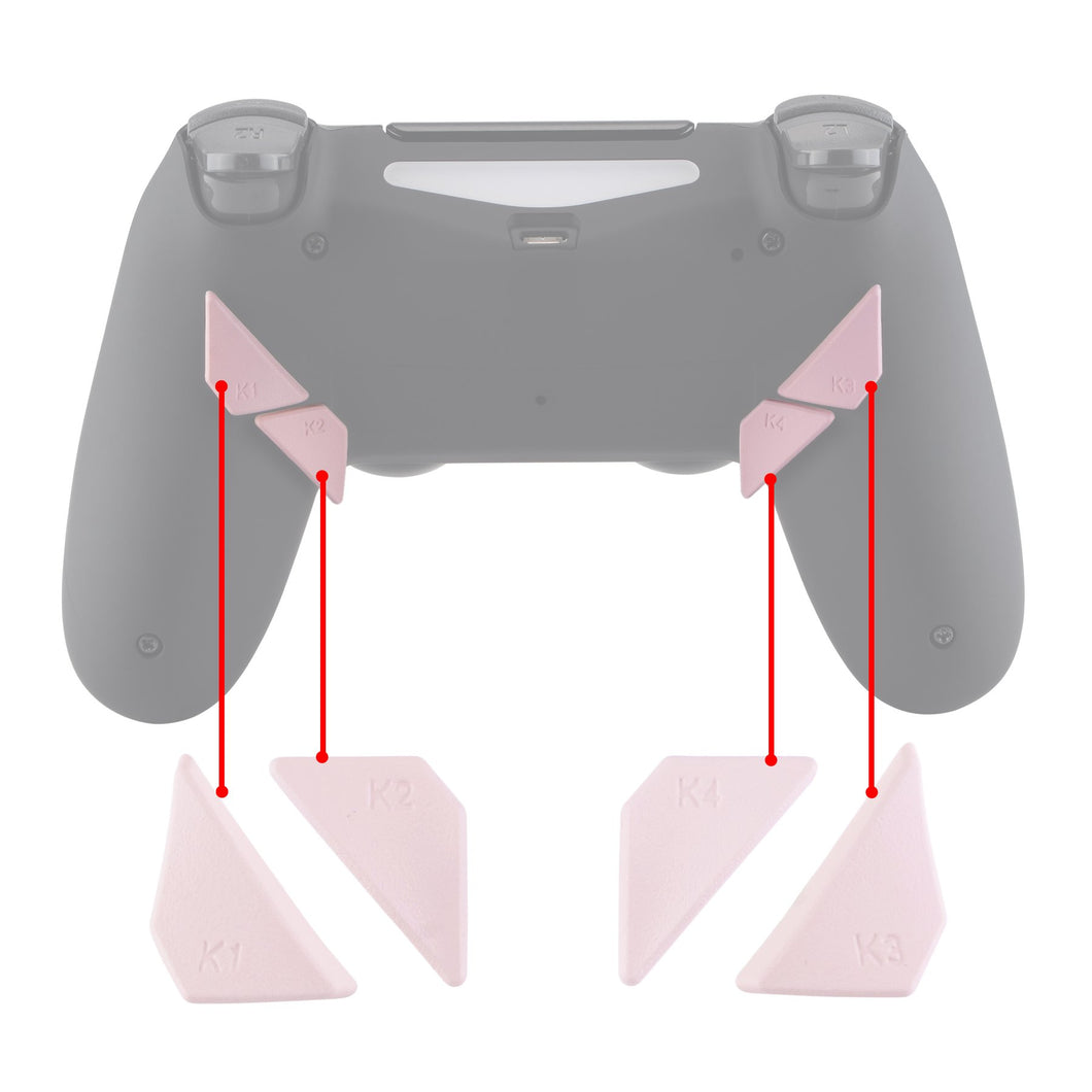 Matte UV Cherry Blossoms Pink Replacement Ergonomic Back Buttons, K1 K2 K3 K4 Paddles Compatible With PS4 Controller Dawn Remap Kit (Only fits with eXtremeRate Remap Kit)-P4GZ026