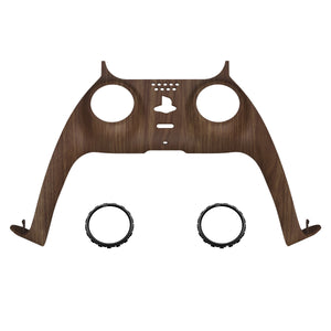 Soft Touch Wooden Grain Decorative Trim Shell With Accent Rings Compatible With PS5 Controller-GPFS2001WS - Extremerate Wholesale