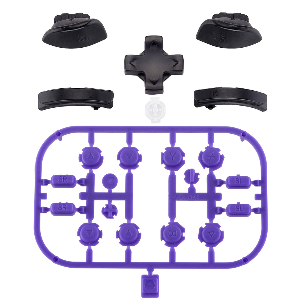 Matte Black Purple 22in1 Button Kits For NS Switch Joycon & OLED Joycon Dpad Controller-BZM508WS