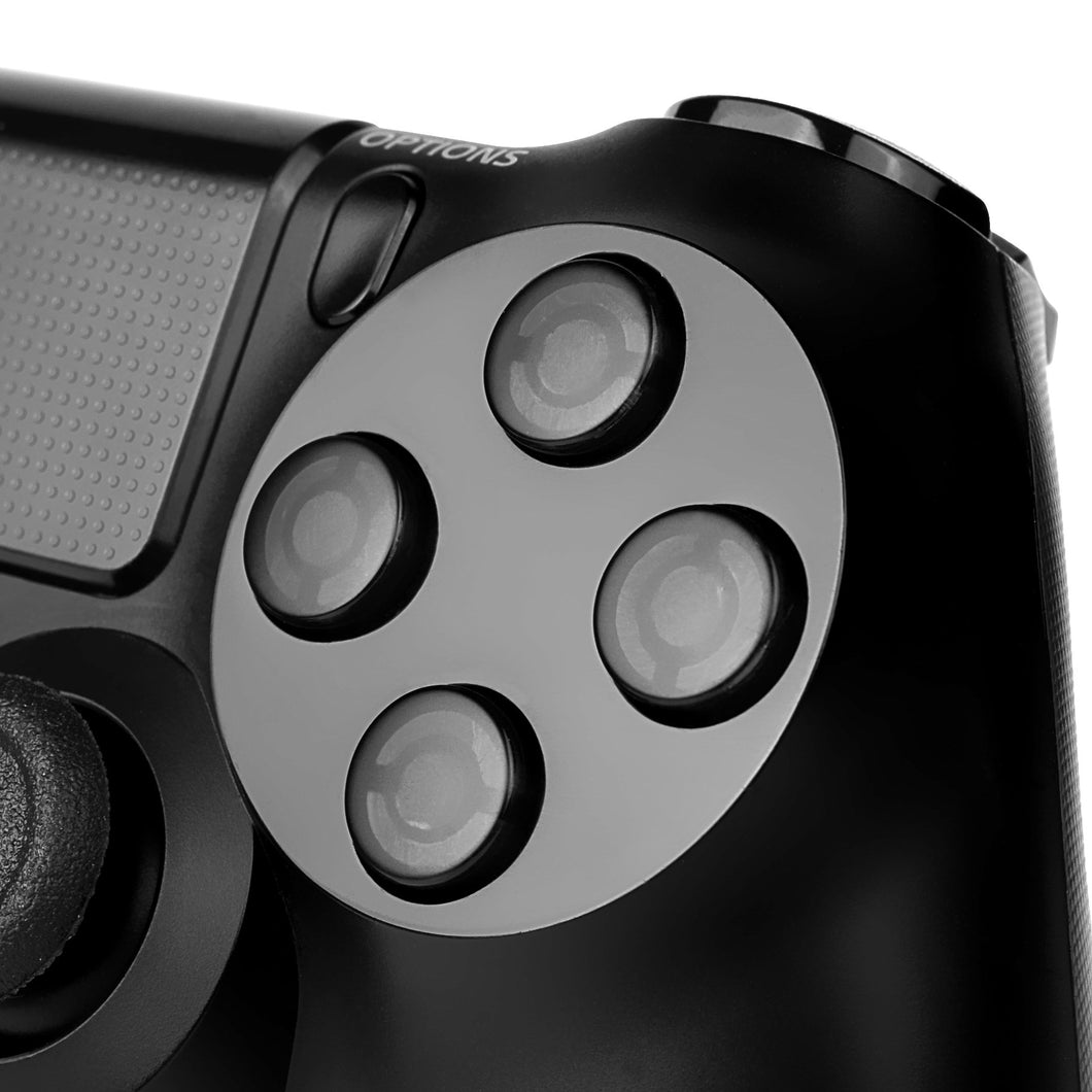 Solid Clear Black Buttons Compatible With PS4 Controller-P4J0215