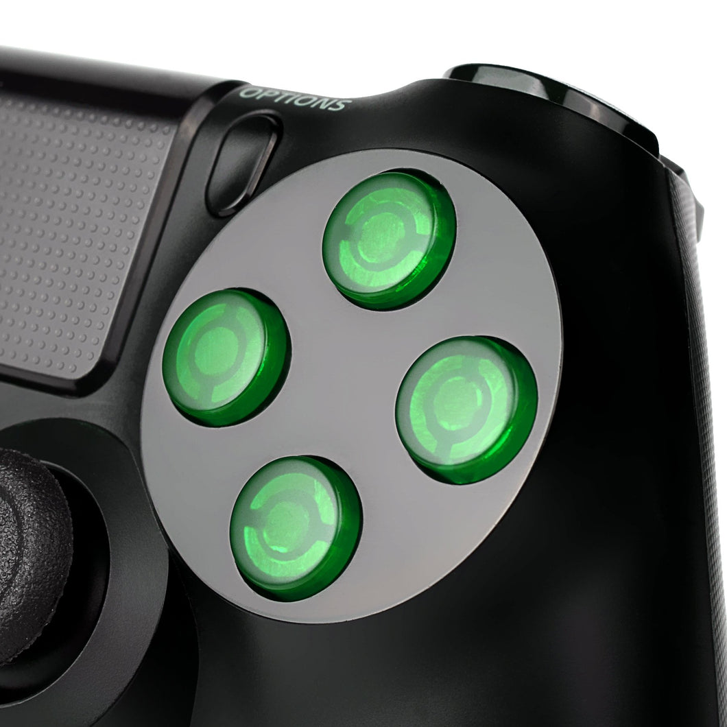 Solid Clear Green Buttons Compatible With PS4 Controller-P4J0212