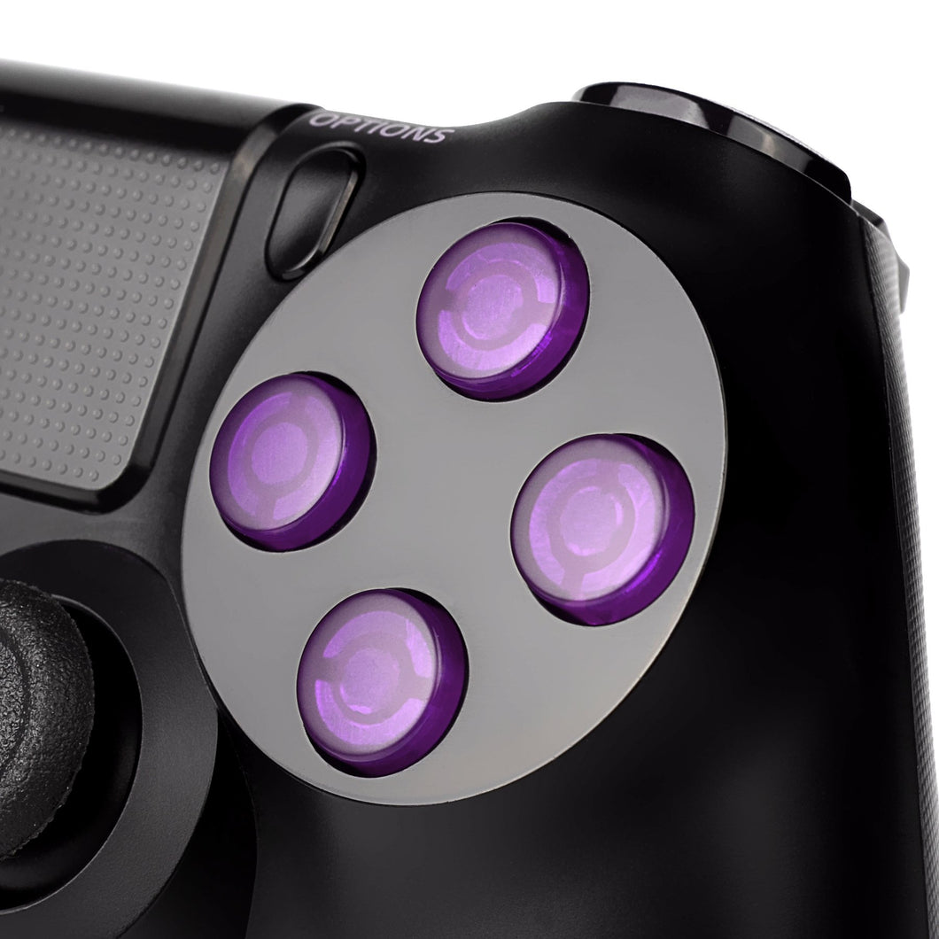 Solid Clear Purple Buttons Compatible With PS4 Controller-P4J0236