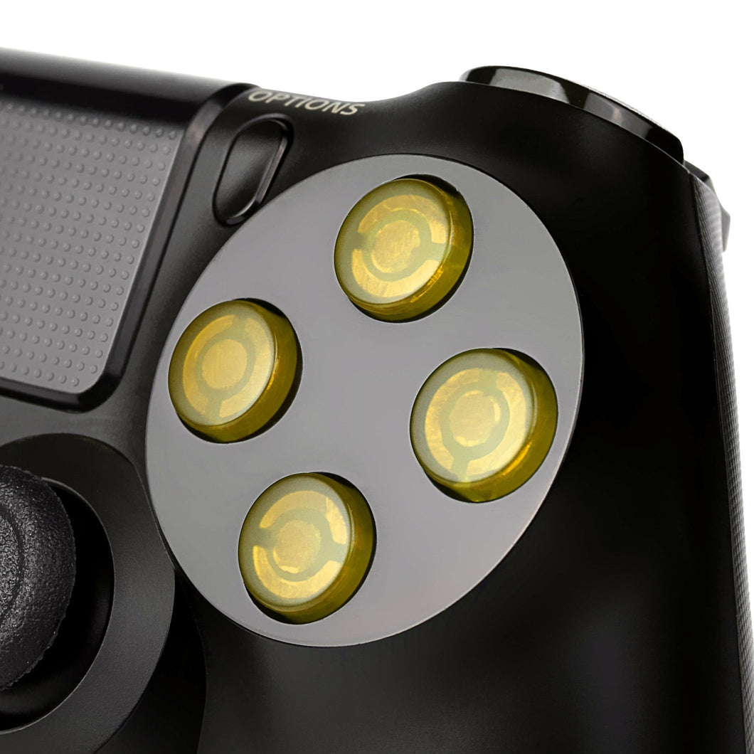 Solid Clear Yellow Buttons Compatible With PS4 Controller-P4J0213