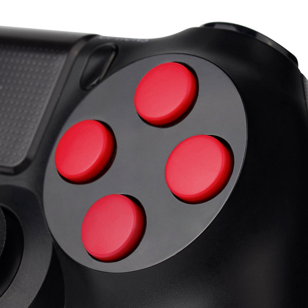 Solid Red Buttons Compatible With PS4 Controller-P4J0201