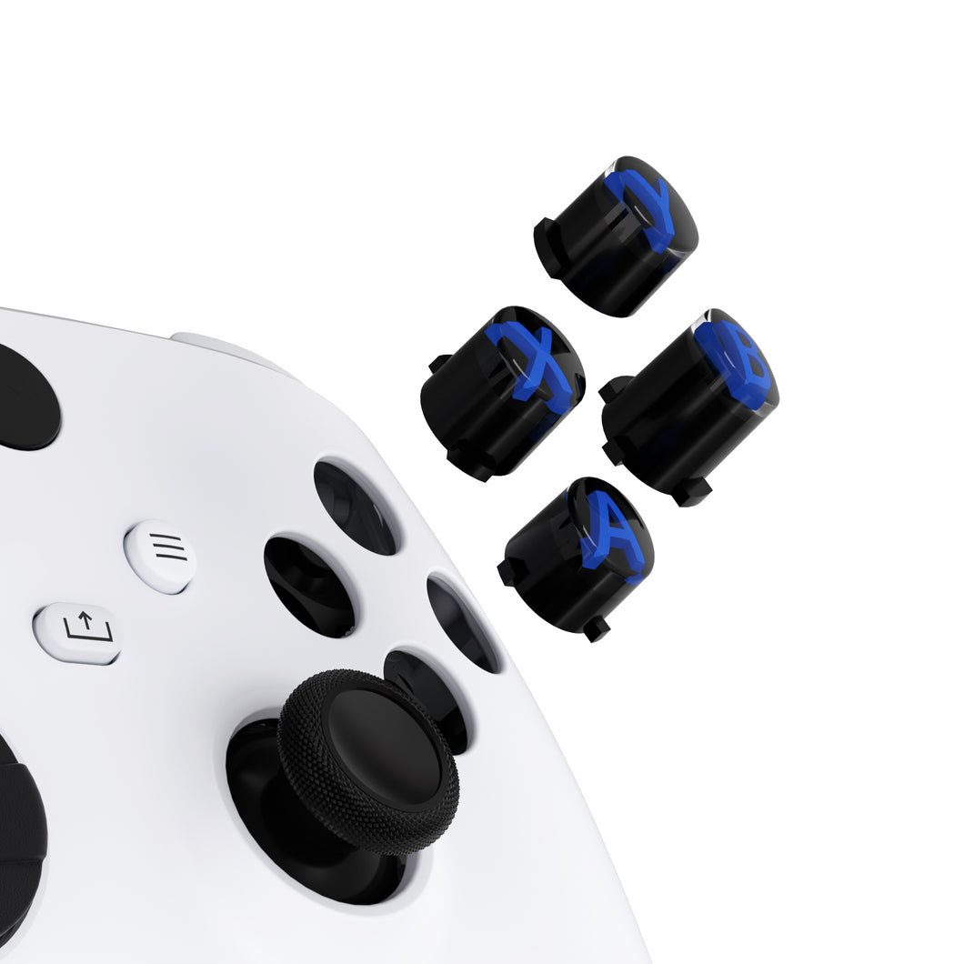 Three-Tone Black & Clear With Blue Classic Symbols Replacement Custom ABXY Action Button For Xbox Series X & S Controller / Xbox One S & X Controller/ Xbox Elite V1/V2 Controller - JDX3M004WS - Extremerate Wholesale