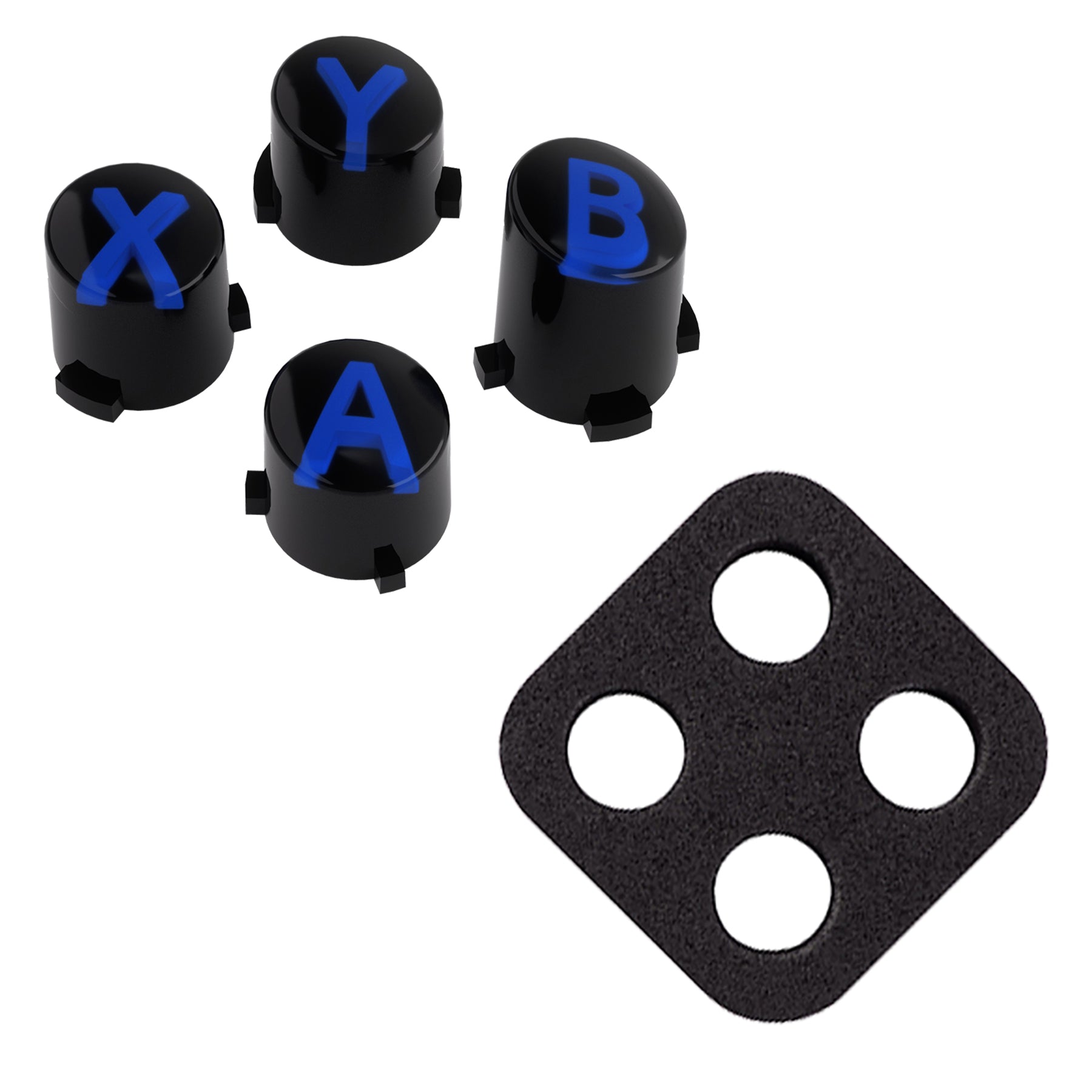 Three-Tone Black \u0026 Clear With Blue Classic Symbols Replacement Custom ABXY  Action Button For Xbox Series X \u0026 S Controller / Xbox One S \u0026 X Controller/  Xbox Elite V1/V2 Controller -, image size:1800x1800