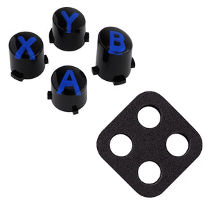 Three-Tone Black & Clear With Blue Classic Symbols Replacement Custom ABXY Action Button For Xbox Series X & S Controller / Xbox One S & X Controller/ Xbox Elite V1/V2 Controller - JDX3M004WS - Extremerate Wholesale