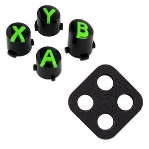 Three-Tone Black & Clear With Green Classic Symbols Replacement Custom ABXY Action Button For Xbox Series X & S Controller / Xbox One S & X Controller/ Xbox Elite V1/V2 Controller - JDX3M005WS - Extremerate Wholesale