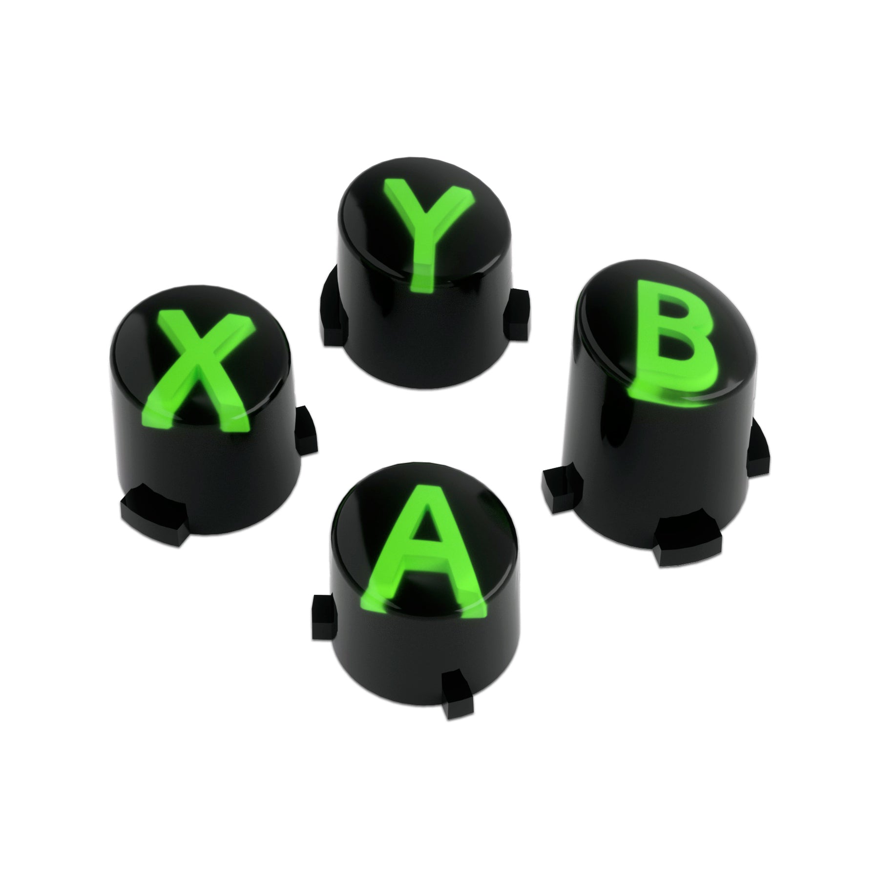 Three-Tone Black \u0026 Clear With Green Classic Symbols Replacement Custom ABXY  Action Button For Xbox Series X \u0026 S Controller / Xbox One S \u0026 X Controller/  Xbox Elite V1/V2 Controller -, image size:1800x1800