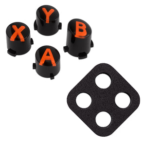 Three-Tone Black & Clear With Orange Classic Symbols Replacement Custom ABXY Action Button For Xbox Series X & S Controller / Xbox One S & X Controller/ Xbox Elite V1/V2 Controller - JDX3M003WS - Extremerate Wholesale