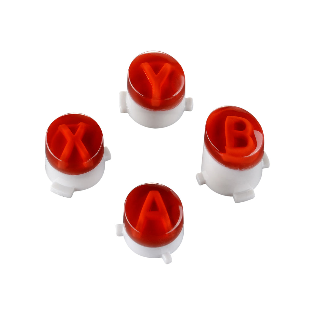 Transparent Red Double Injection ABXY Buttons For Xbox One/ S Controller-XOJ0217