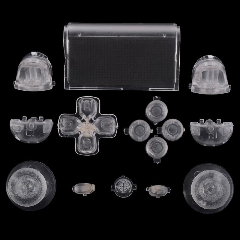 Transparent Clear Thumbsticks + Dpad + R1L1 + R2L2 + Share Option Home + Buttons + Touch Pad Compatible With PS4 Controller-P4J0411 - Extremerate Wholesale